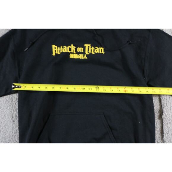 New Attack on Titan Hoodie Adult L Black Double Sided Graphic Print Season 3 - Picture 4 of 5